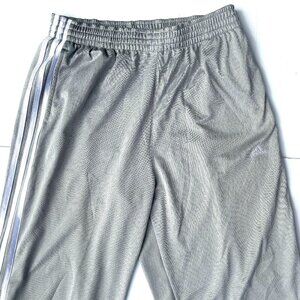 Men’s Adidas Climalite Track Pants Grey with White 3-Stripe L/XL